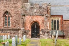 The crenellated church porch