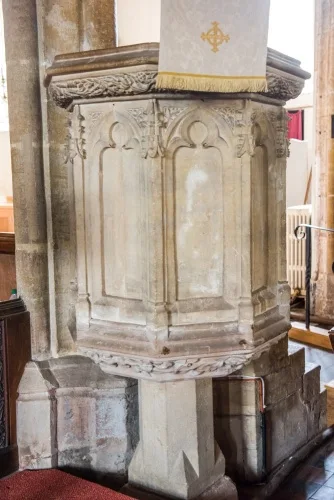 The rare medieval stone pulpit