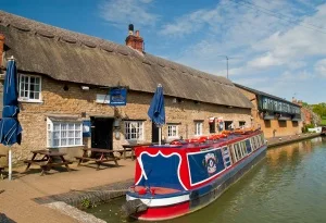 Narrowboat at Stoke Bruerne, Northamptonshire