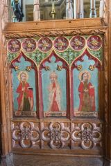 The restored 15th-century screen base