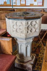 The 15th-century octagonal font