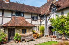 The sunny rear courtyard