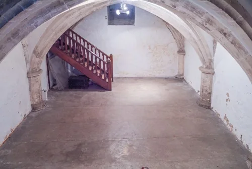 The barrel-vaulted storage chamber