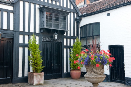 The rear courtyard