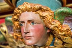 Painted head in the chancel