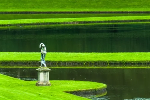 A statue beside the canals