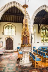 The 15th century font and ornate font cover