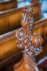 A late medieval poppyhead bench end