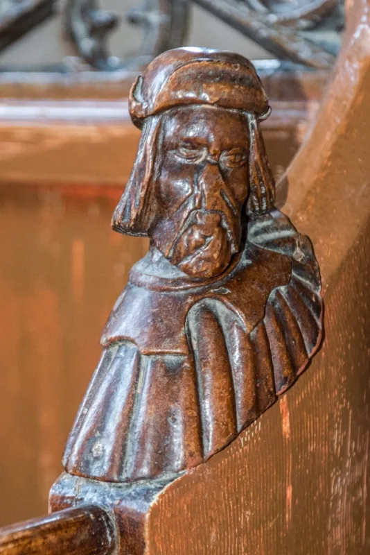 A 15th century bench end