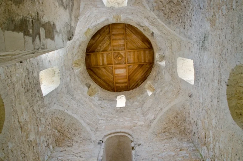 Inside the 12th century tower