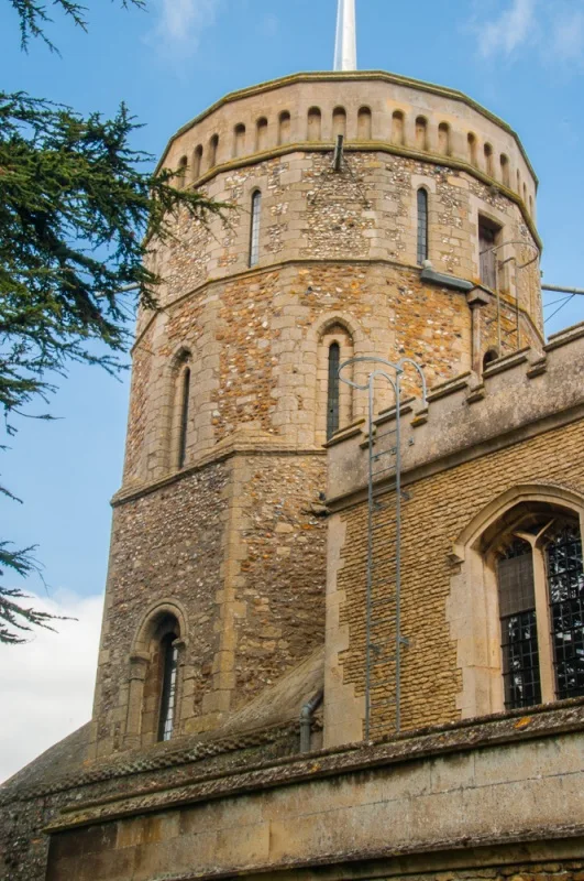The unusual 16-sided Norman tower