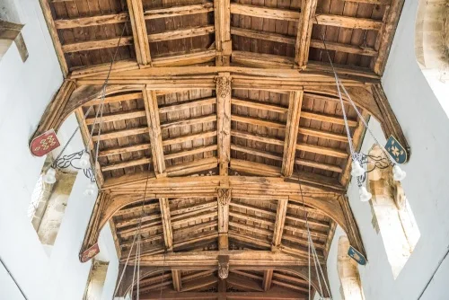 The 15th-century timber roof