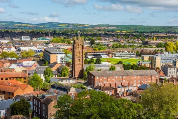 Taunton from the tower of St Mary Magdalene Church
