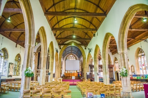 Looking east down the nave