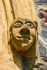 A humorous carved head