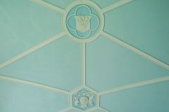 Teigh, Holy Trinity Church, Delicate plasterwork decoration on the ceiling