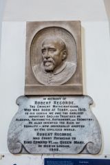 Tenby, St Mary's Church, Robert Recorde memorial plaque