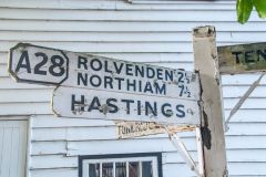 Old road signs outside the museum