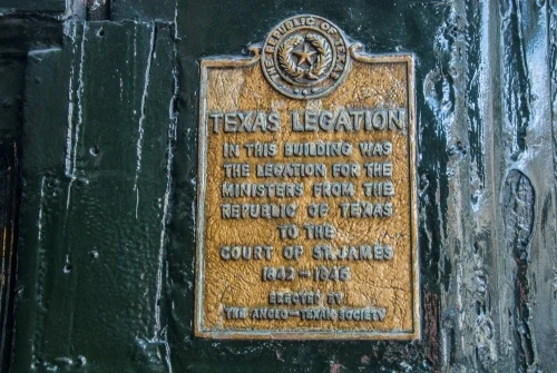 Texas Legation plaque with the Lone Star symbol