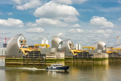 A boat passes through the Barrier