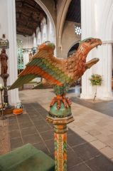 Carved and painted lectern