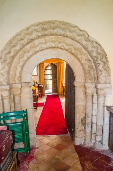 A Norman doorway in the vestry