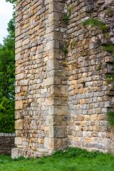 The northwest corner turret stonework
