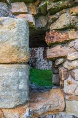 A window opening on the south wall