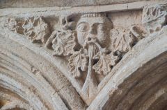 Green Man carving on the sedilia canopy