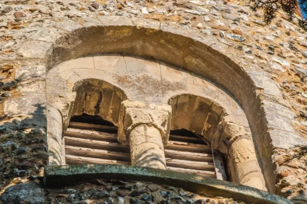 A 12th century belfry window opening