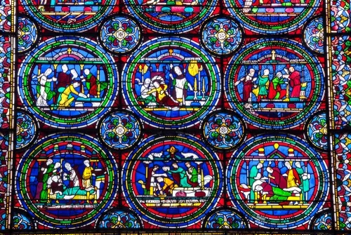 Stained glass, east window