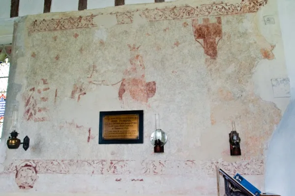 The martyrdom of St Edmund on the south wall