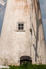 The brick base, painted white