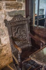 A beautifully carved Tudor chair