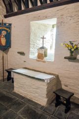 The pre-Reformation stone altar in the Lady Chapel