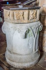 A Roman altar used as the church font