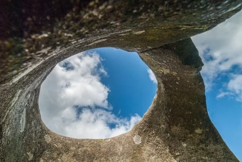 The hole from beneath