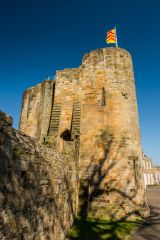 The gatehouse and castle wall