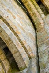 The portcullis slot in the gatehouse passage archway