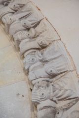 Beakhead carvings on the chancel arch
