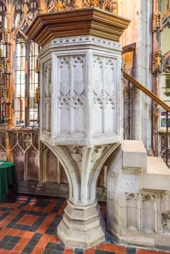The 15th-century stone pulpit