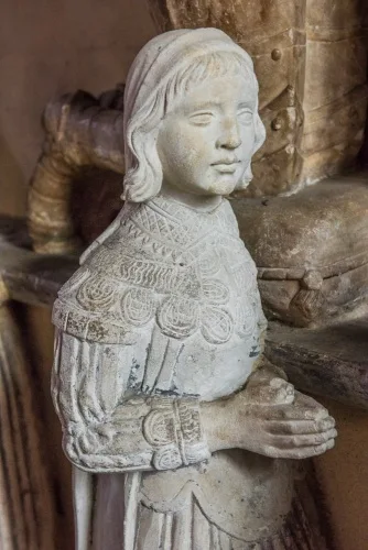 Figure on the Blackhall memorial, 1634