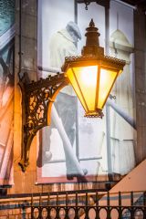 Victorian lamp inside the south-east tower