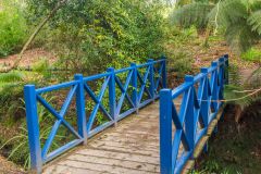 A colourful footbridge