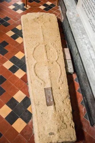13th-century floriated grave slab