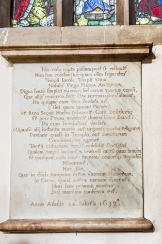Mary Anderson memorial, 1638