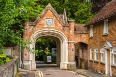 The mock-Tudor gates of Sutton Park