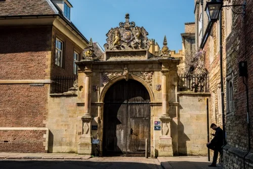 The Trinity Lane entrance gate