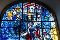 Crucifixion detail, east window