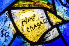 Marc Chagall signature in stained glass